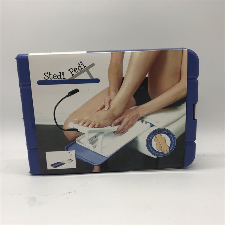 Durable Foldable No-bending Home Pedicure Pedal Assistant Tools & Led Light Footrest Comfortable for All Ages