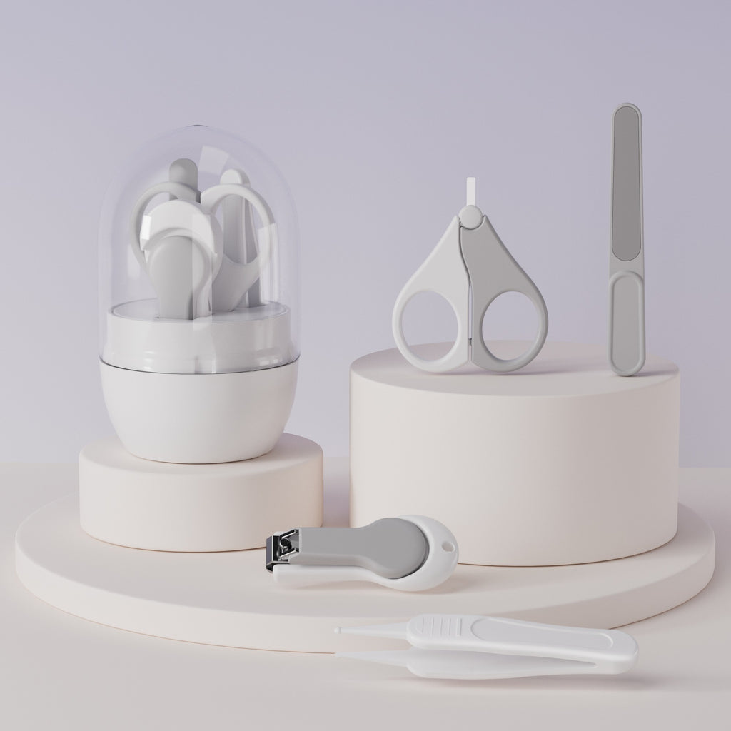 Baby Nail Kit, 4-in-1 Baby Nail Care Set With Cute Case, Baby Nail Clippers, Scissors, Nail File & Tweezers, Baby Manicure Kit And Pedicure Kit For Newborn, Infant, Toddler